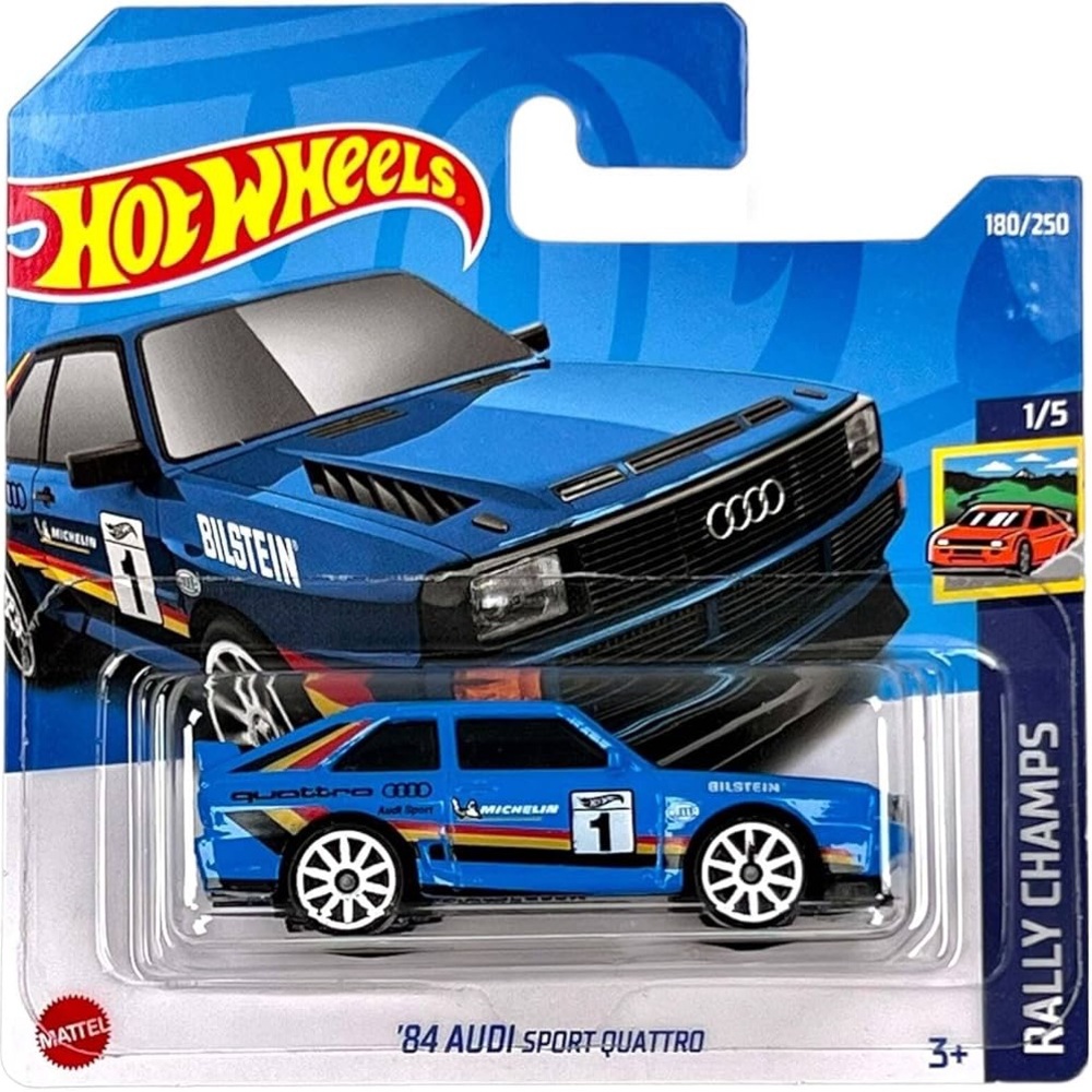 Mattel Hot Wheels Blue Audi Sport Quattro Toy Car
